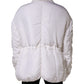 White Silk Padded Parka Men Coat Jacket