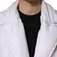 White Silk Padded Parka Men Coat Jacket