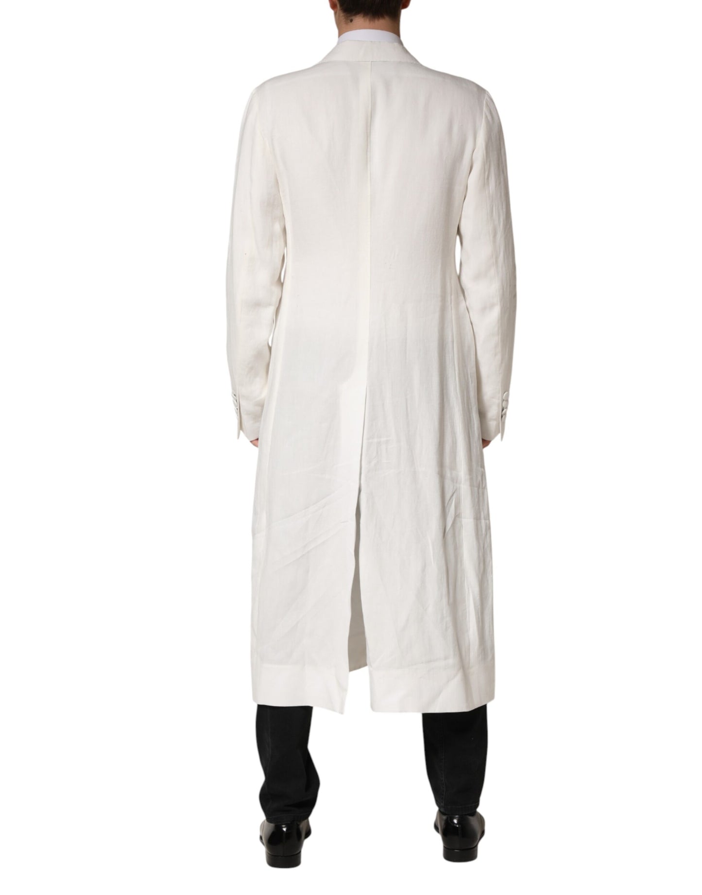 White Double Breasted Men Trench Coat Jacket