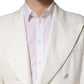 White Double Breasted Men Trench Coat Jacket