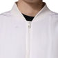 White Silk Full Zip Bomber Blouson Jacket