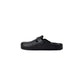 Black Artificial Leather Slippers