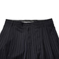 Black Stripe Straight Men Dress Trouser Pants