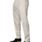 White Silk Tapered Dress Men Trouser Pants