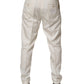 White Silk Tapered Dress Men Trouser Pants