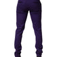 Purple Wool Skinny Dress Men Trouser Pants