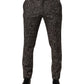 Brown Wool Plaid Skinny Dress Trouser Pants