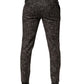 Brown Wool Plaid Skinny Dress Trouser Pants