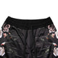 Black Floral Straight-Leg Chino Trouser Pants