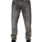 Gray Cotton Straight Leg Denim Trouser Jeans