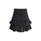 Black Cotton Mini Skirt
