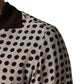 White Black Polka Dot Silk Men Casual Shirt