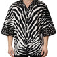 Black White Zebra ButtonDown Oversize Shirt