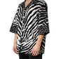 Black White Zebra ButtonDown Oversize Shirt