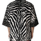 Black White Zebra ButtonDown Oversize Shirt