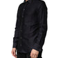 Black Dotted Cotton Collared GOLD Dress Shirt