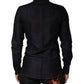Black Dotted Cotton Collared GOLD Dress Shirt