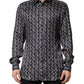 Multicolor Patterned Collared GOLD Men Dress Shirt