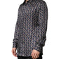 Multicolor Patterned Collared GOLD Men Dress Shirt