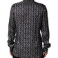 Multicolor Patterned Collared GOLD Men Dress Shirt