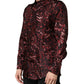 Bordeaux Patterned Collared Men Dress Shirt