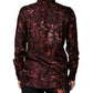 Bordeaux Patterned Collared Men Dress Shirt
