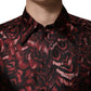 Bordeaux Patterned Collared Men Dress Shirt