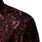 Bordeaux Patterned Collared Men Dress Shirt