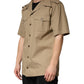 Brown Pin Up Short Sleeves Men Casual Shirt