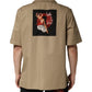 Brown Pin Up Short Sleeves Men Casual Shirt