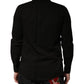Black Cotton Collared Men Button Down Shirt