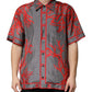 Gray Red Corals Short Sleeves Casual Shirt
