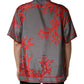 Gray Red Corals Short Sleeves Casual Shirt