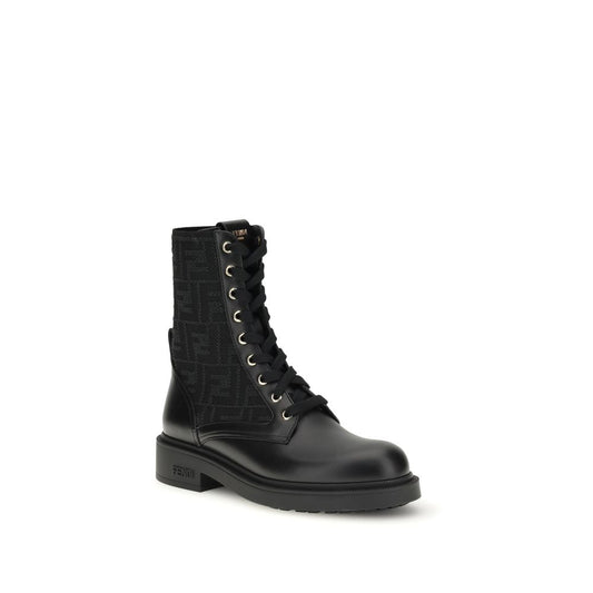 Black Calf Leather Bos Taurus Lace-Up Boots