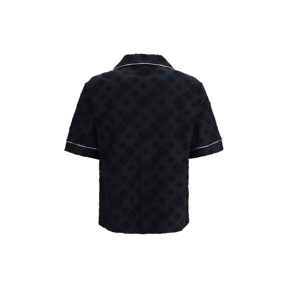 Black Cotton Shortsleeve Shirt