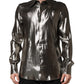 Silver Silk GOLD Collared Dress Formal Shirt