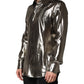 Silver Silk GOLD Collared Dress Formal Shirt