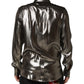 Silver Silk GOLD Collared Dress Formal Shirt