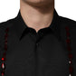 Black Crystal GOLD Formal Cotton Dress Shirt