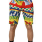 Multicolor Carretto Print Men Bermuda Shorts