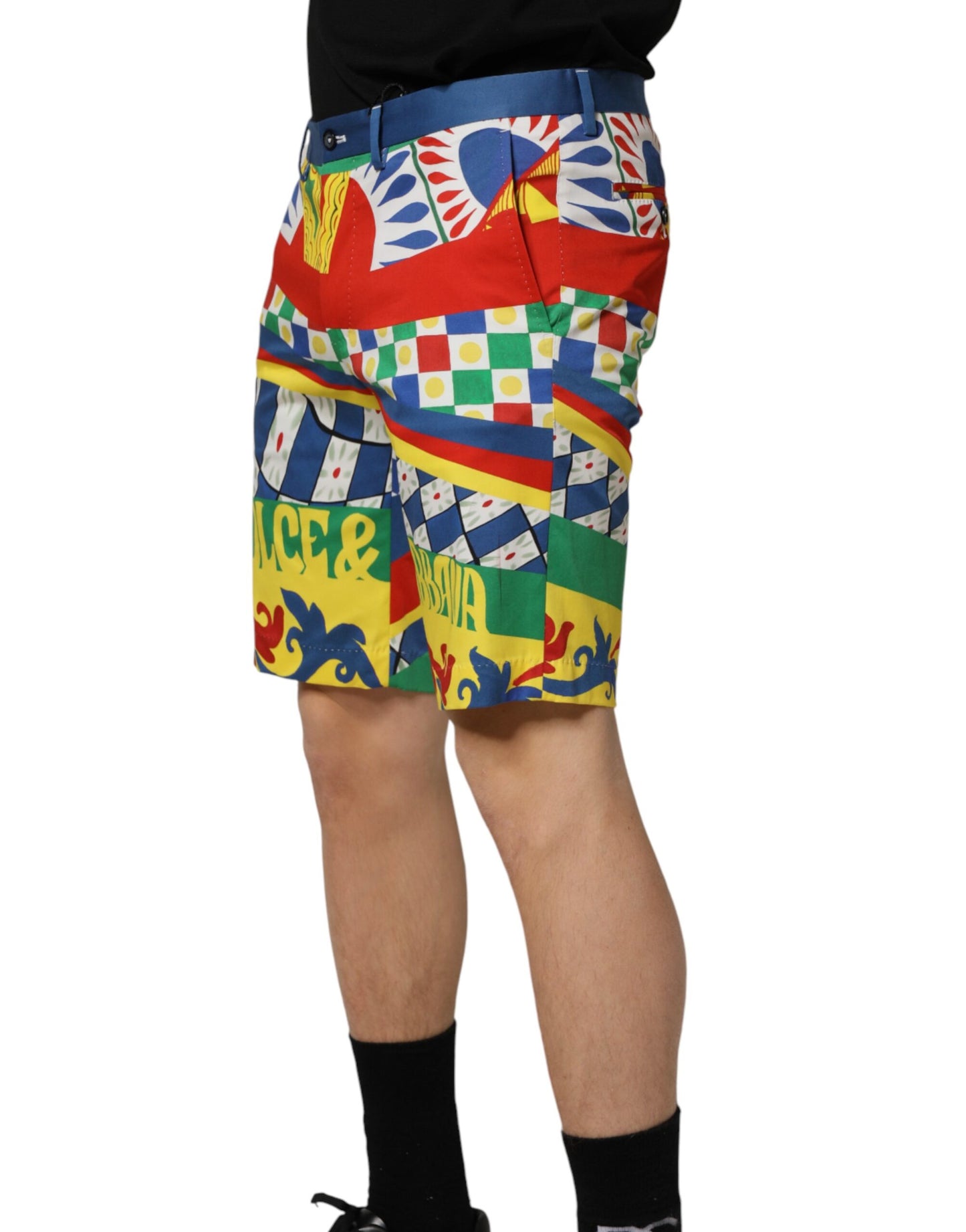 Multicolor Carretto Print Men Bermuda Shorts