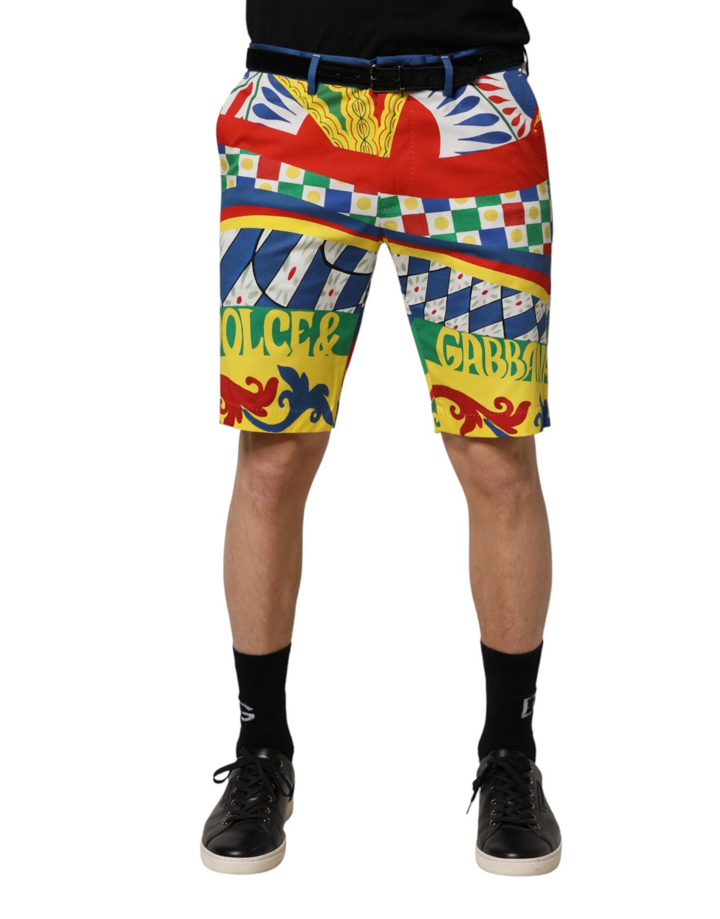 Multicolor Carretto Print Men Bermuda Shorts