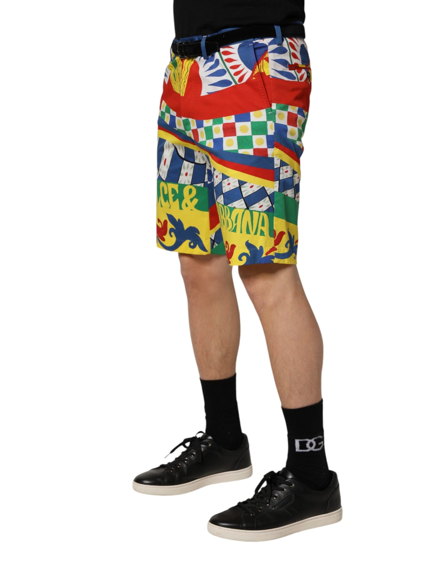 Multicolor Carretto Print Men Bermuda Shorts
