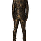Black Gold Jacquard Single Breasted 2PC Suit