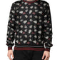 Black Ring Print CrewNeck Sweatshirt  Sweater
