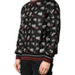 Black Ring Print CrewNeck Sweatshirt  Sweater