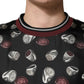 Black Ring Print CrewNeck Sweatshirt  Sweater