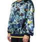 Multicolor Marble Print Pullover Sweater
