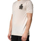 Off White Silk Logo Patch Men Henley T-shirt