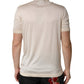 Off White Silk Logo Patch Men Henley T-shirt